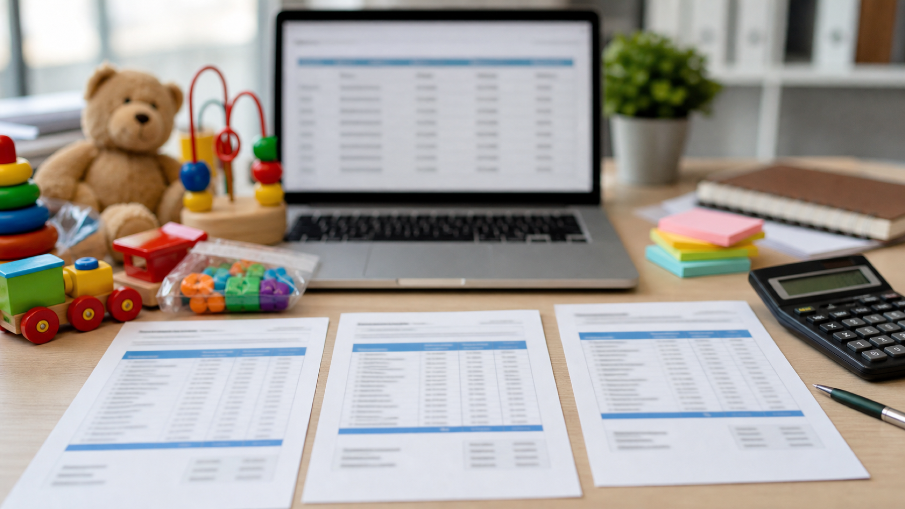 Toy laboratory testing quotation comparison with blurred documents