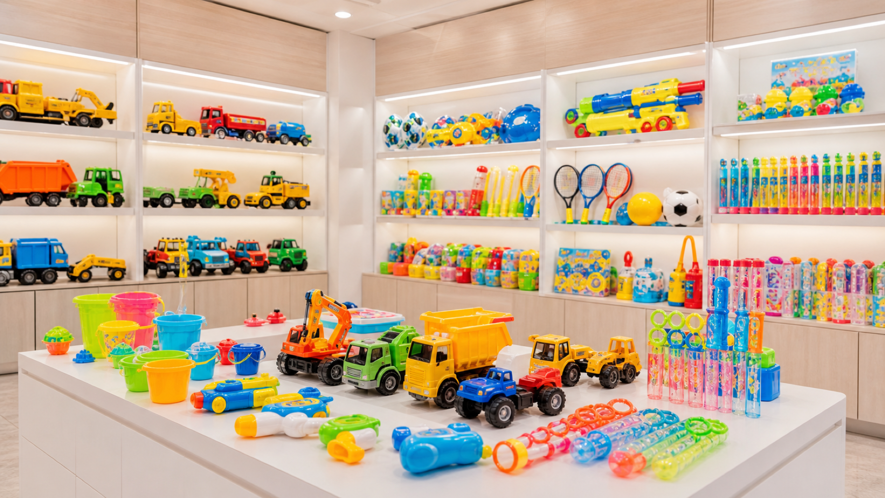 Plastic toys outdoor toys and seasonal toy showroom display