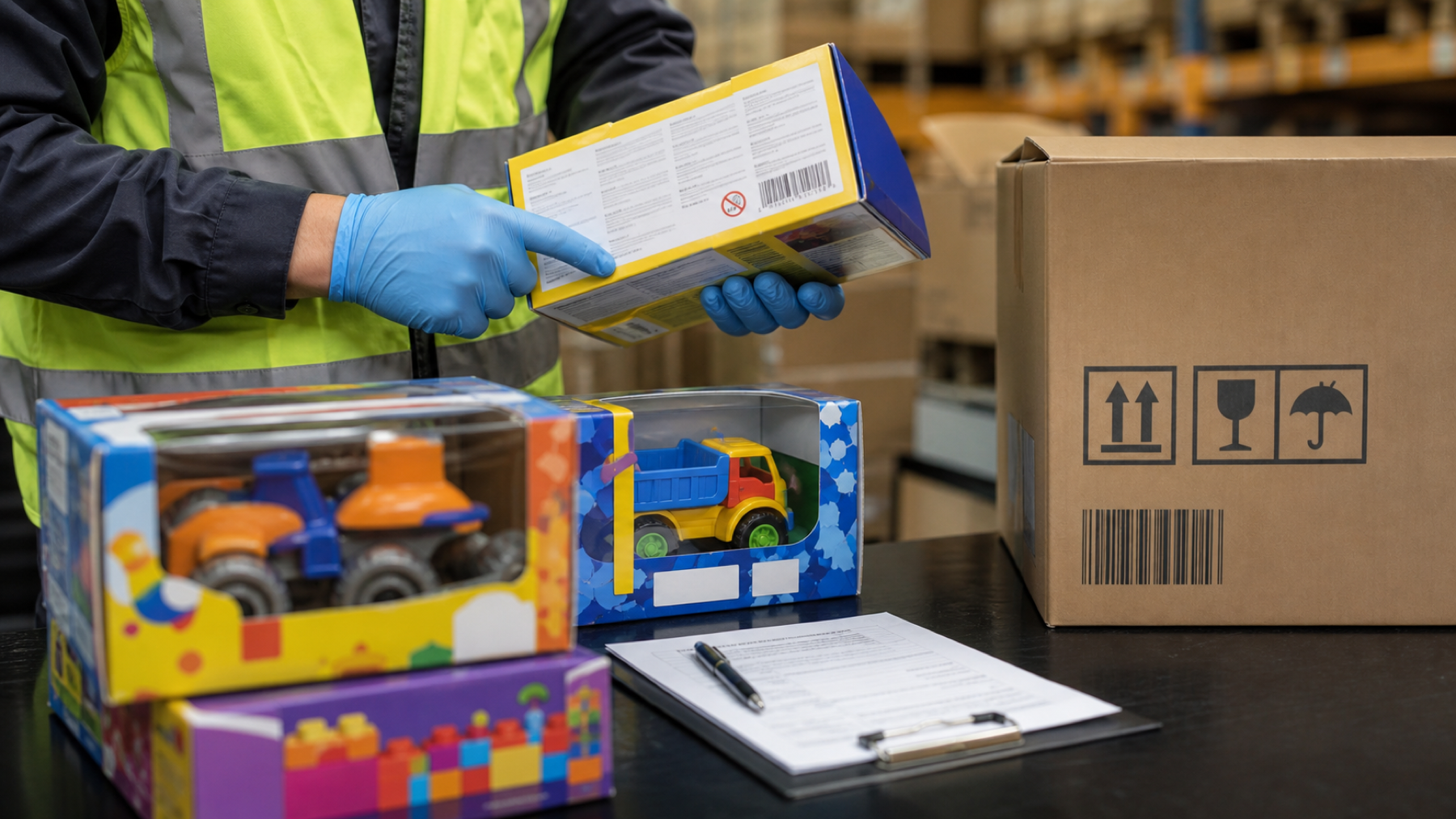Toy retail packaging label and barcode inspection