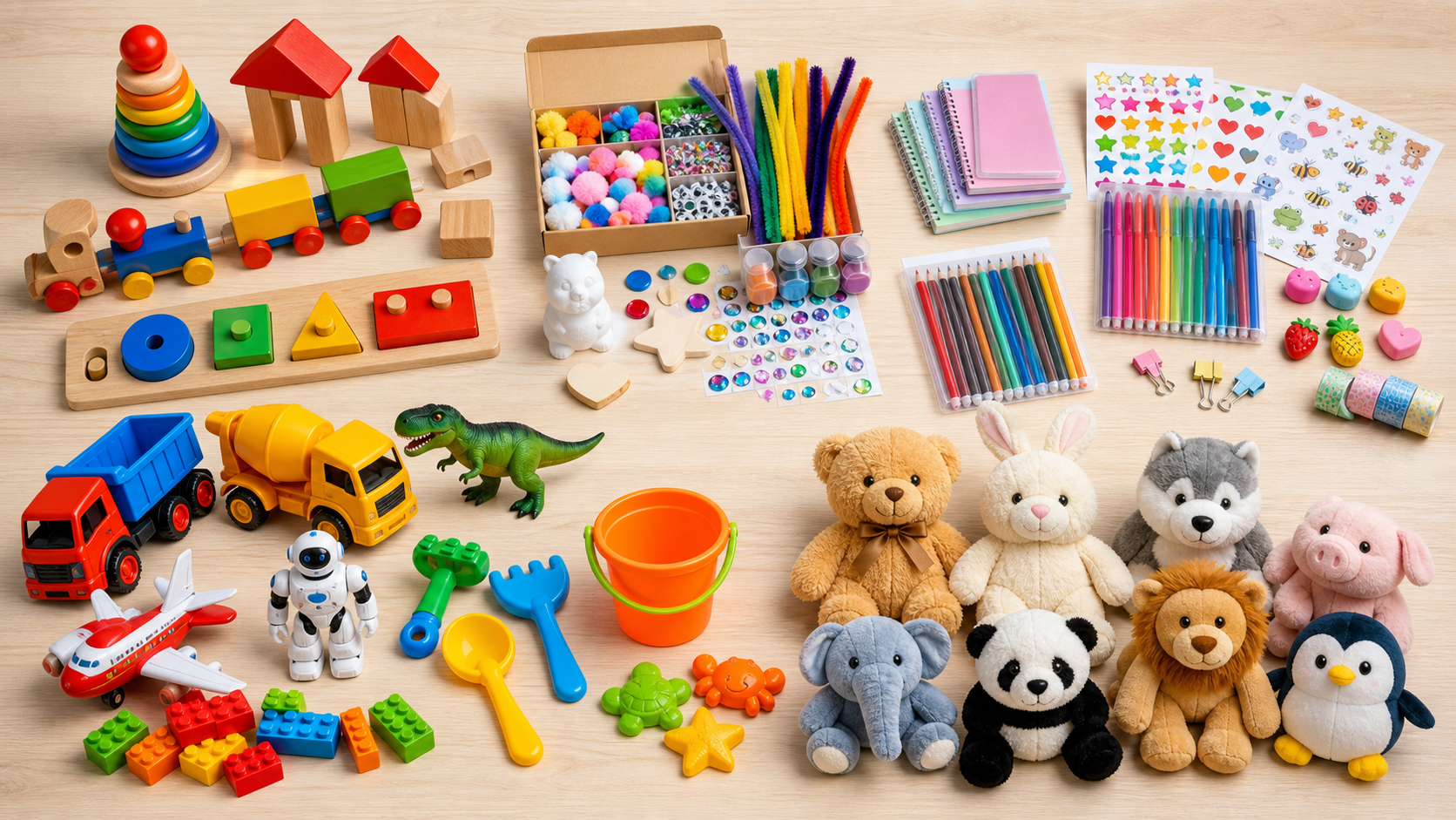 DIY craft kits and creative toy samples